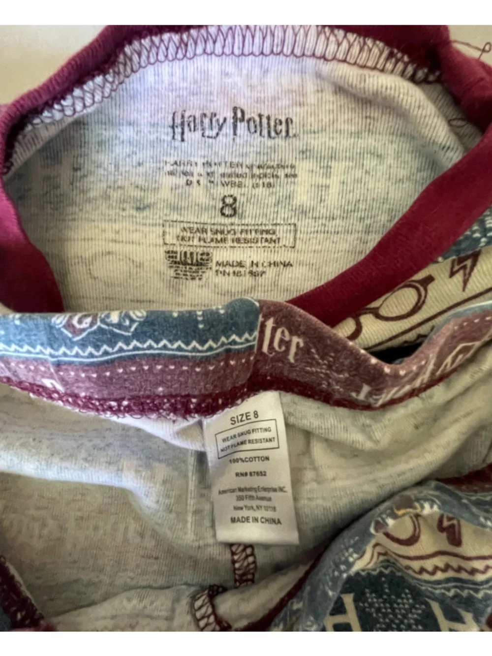 Harry Potter Kids Pajama Set 2 Pcs  Holiday Print Long Sleeve Top & Pants Cotton